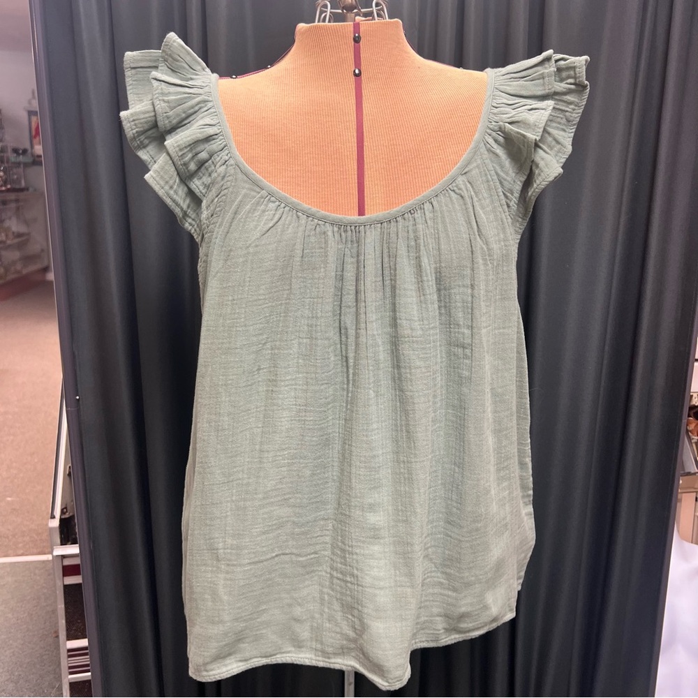 Ruffled Green Top A